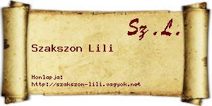 Szakszon Lili névjegykártya